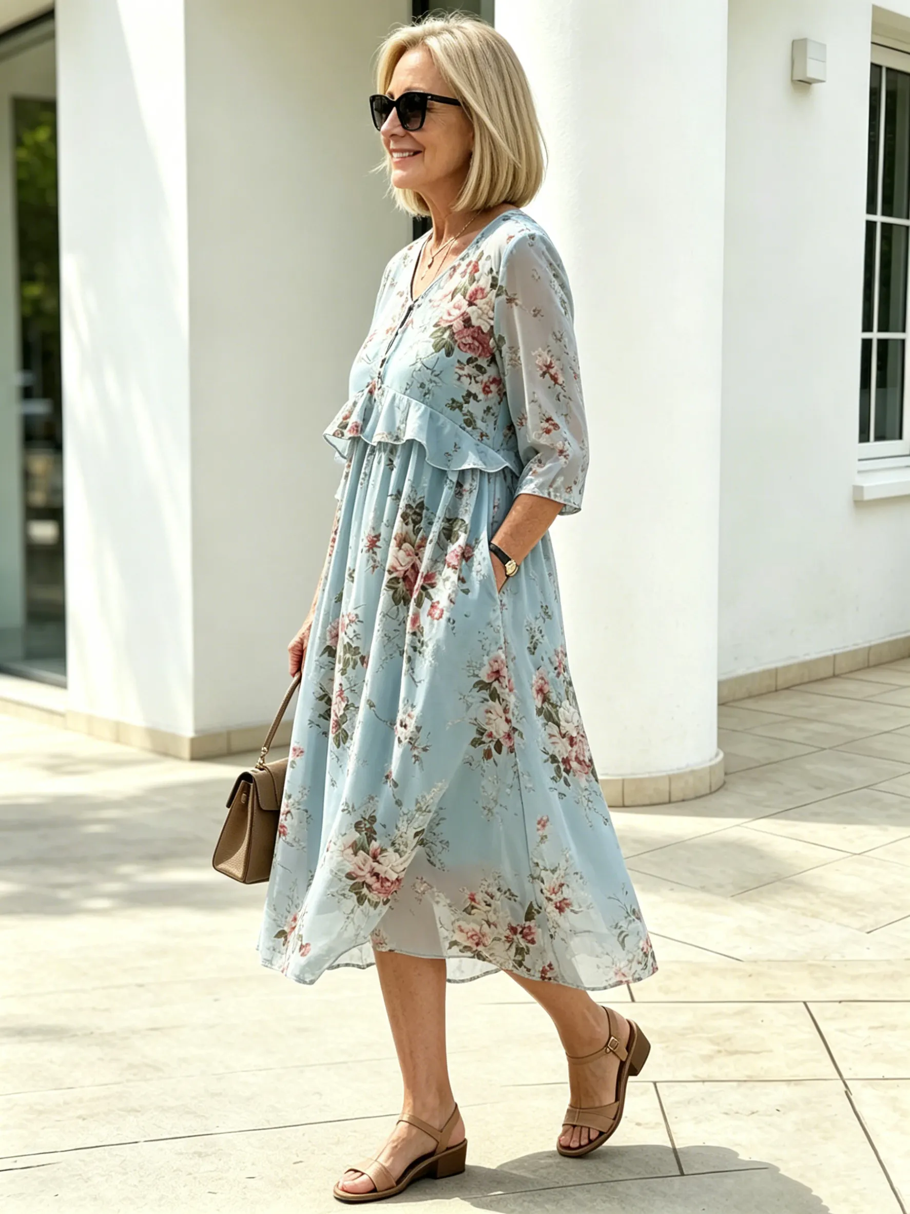 Blush Floral Maxi Dress