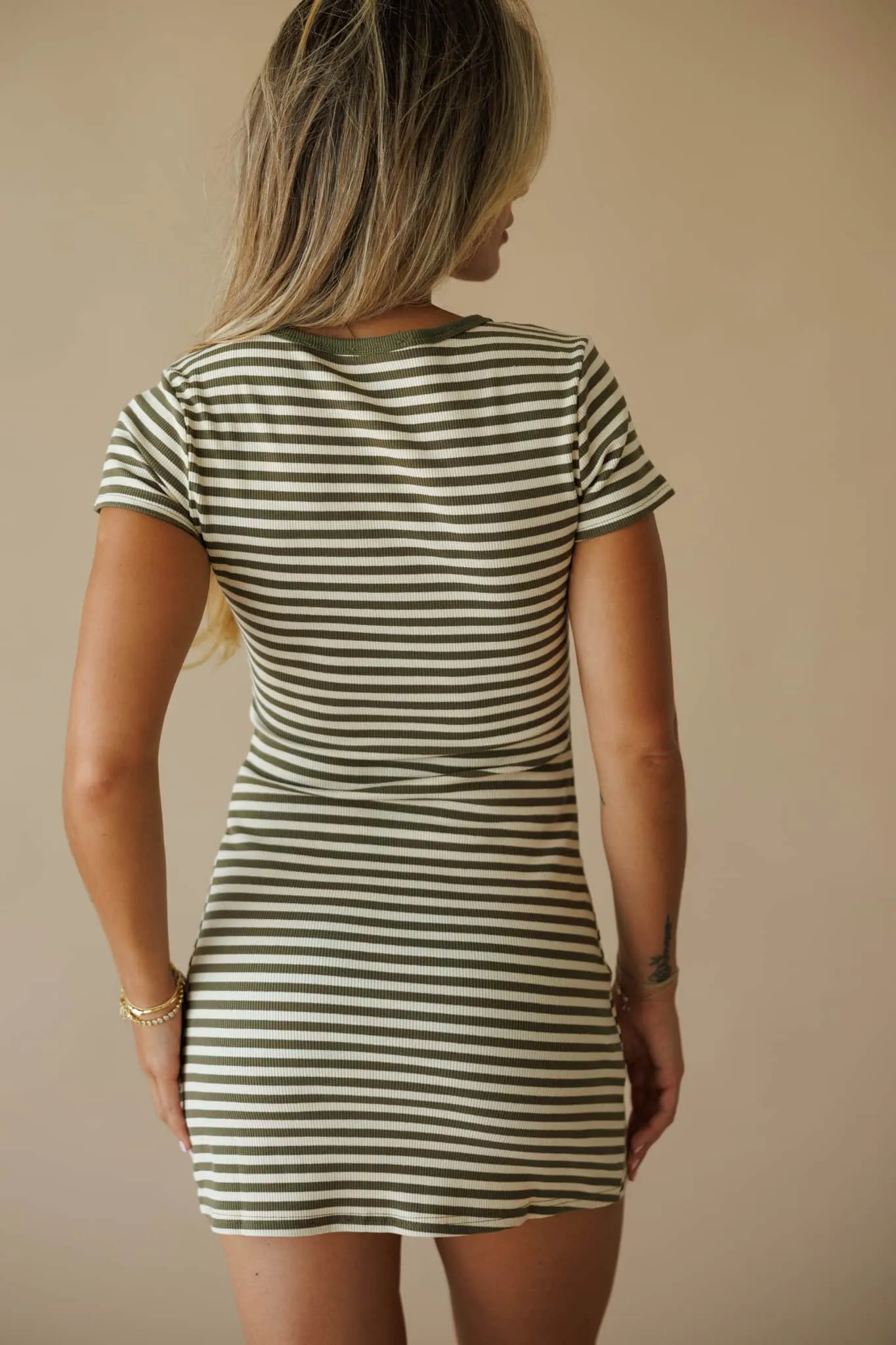 Striped Front Mini Dress