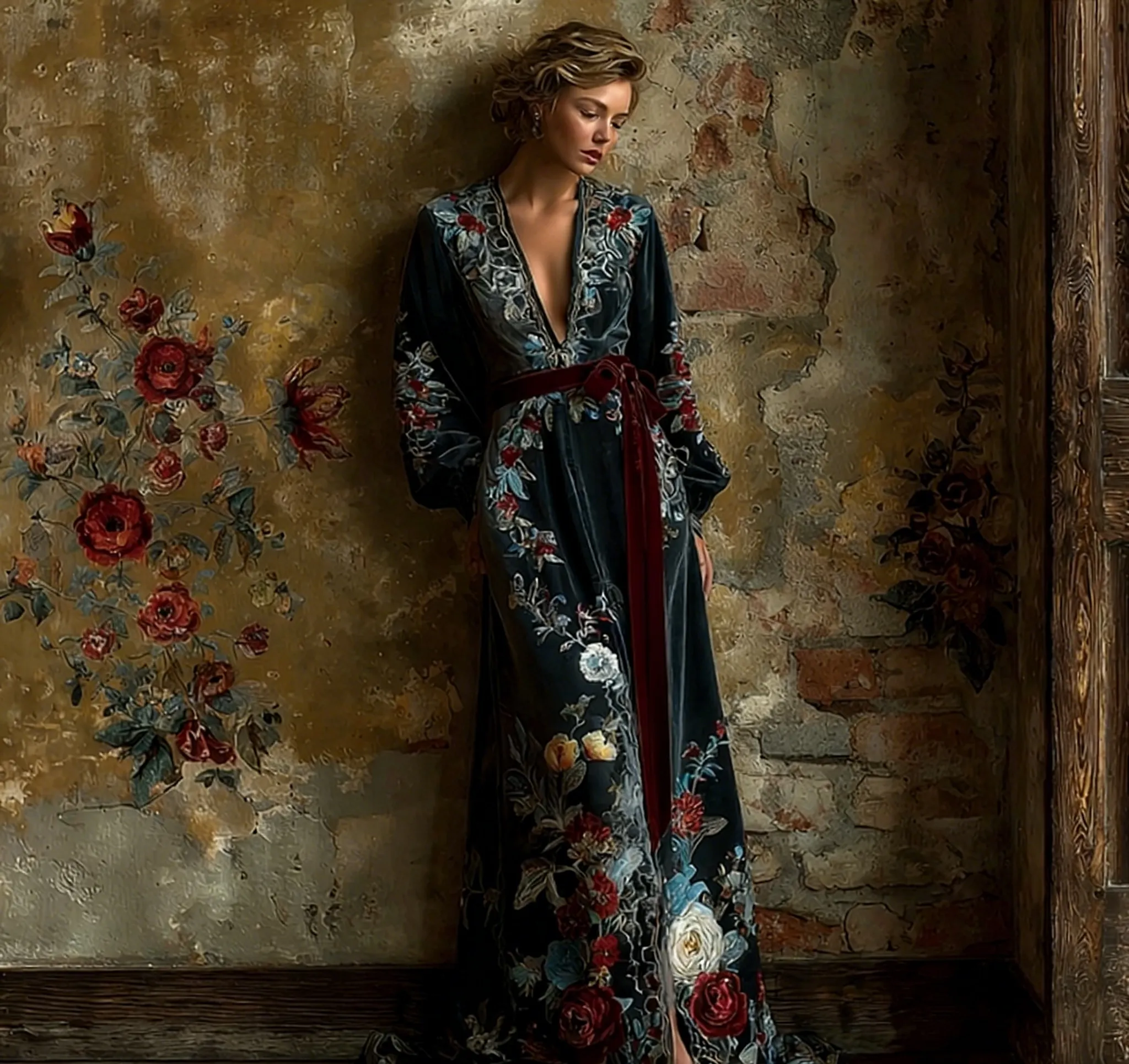 Autumn and Winter Elegant Flannel Robe (Including Belt)