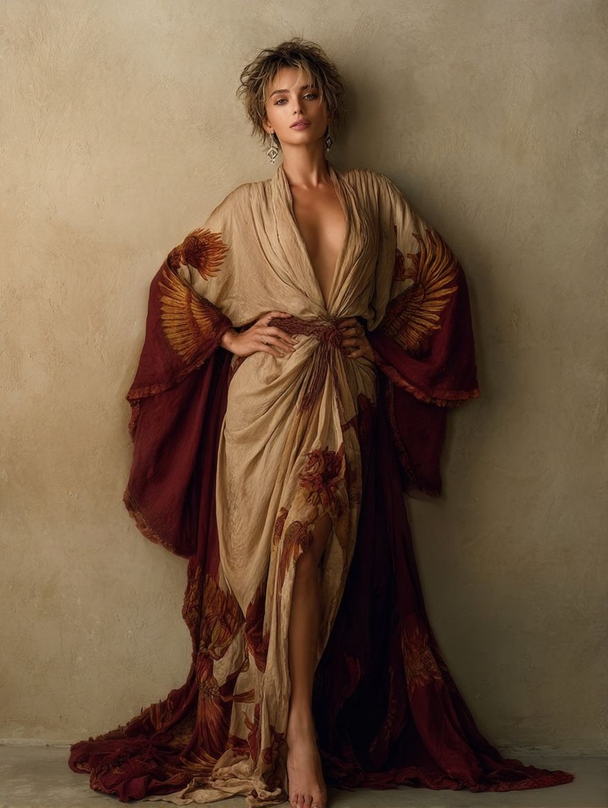 Women's Vintage Print Palace Soft Robe