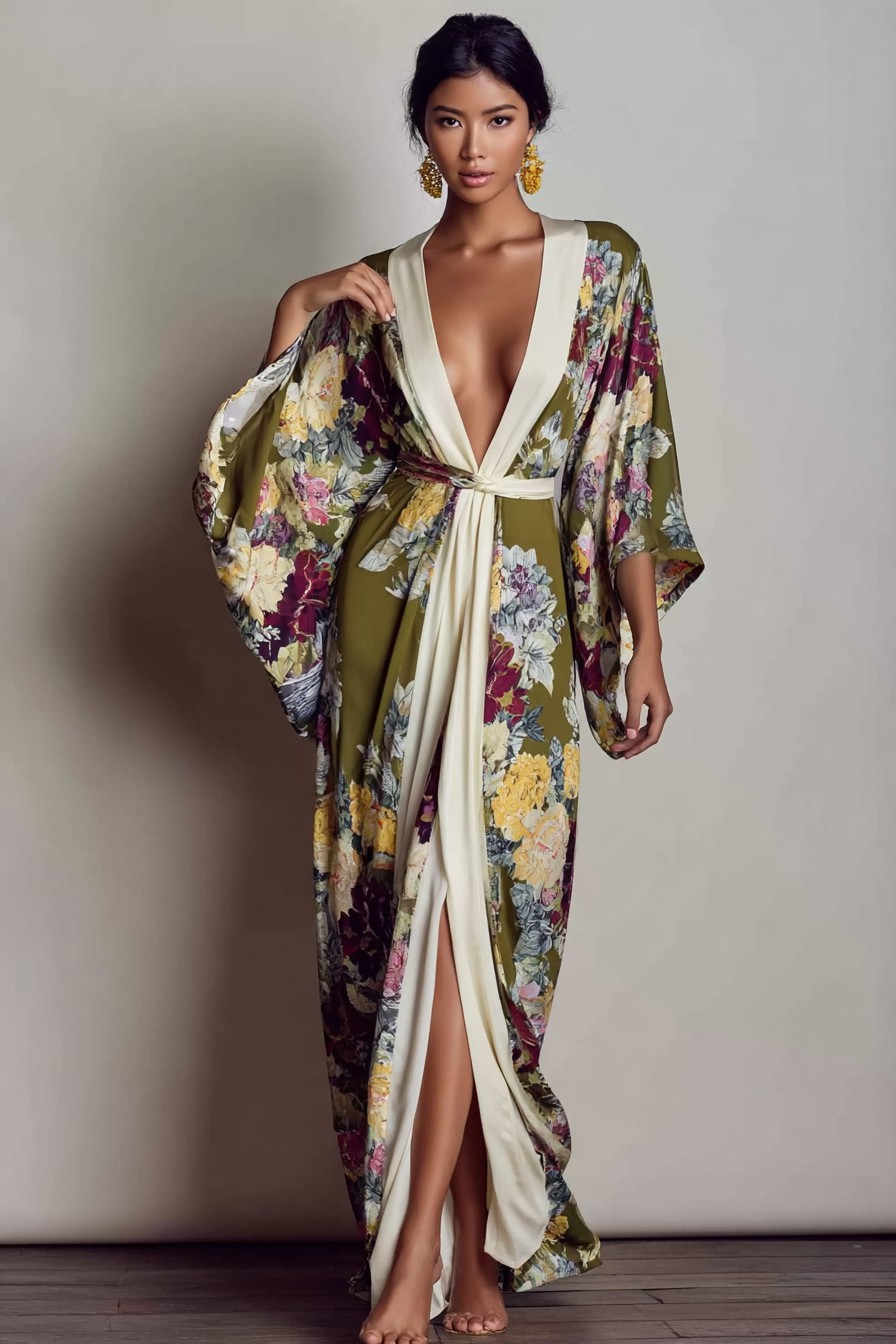 Elegant Vintage Printed Robe