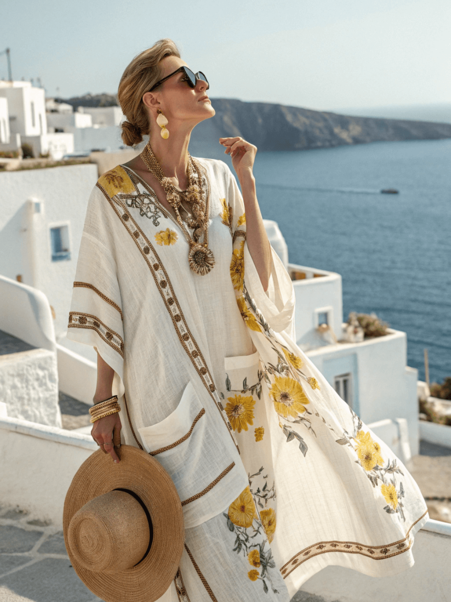 Linen Solid Color Loose Dress