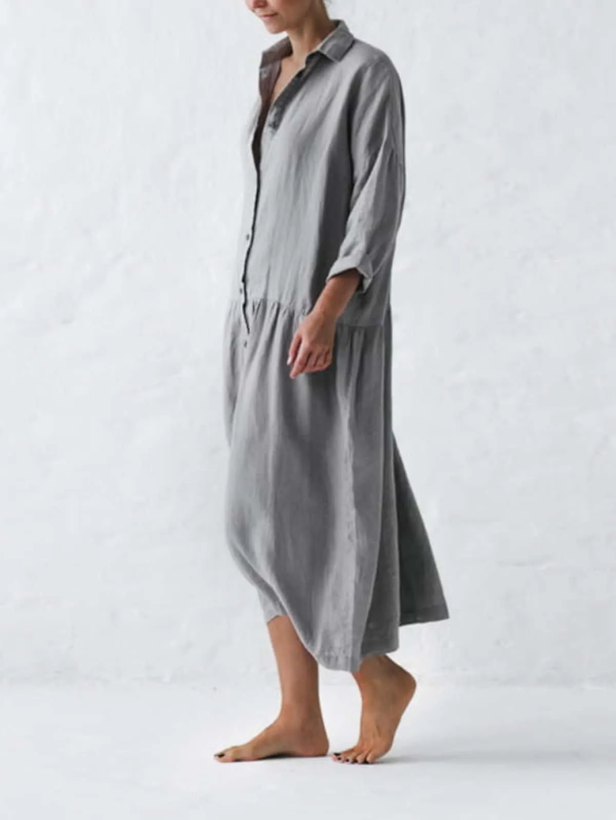 Women's Minimalism Oversized Shirt Dress