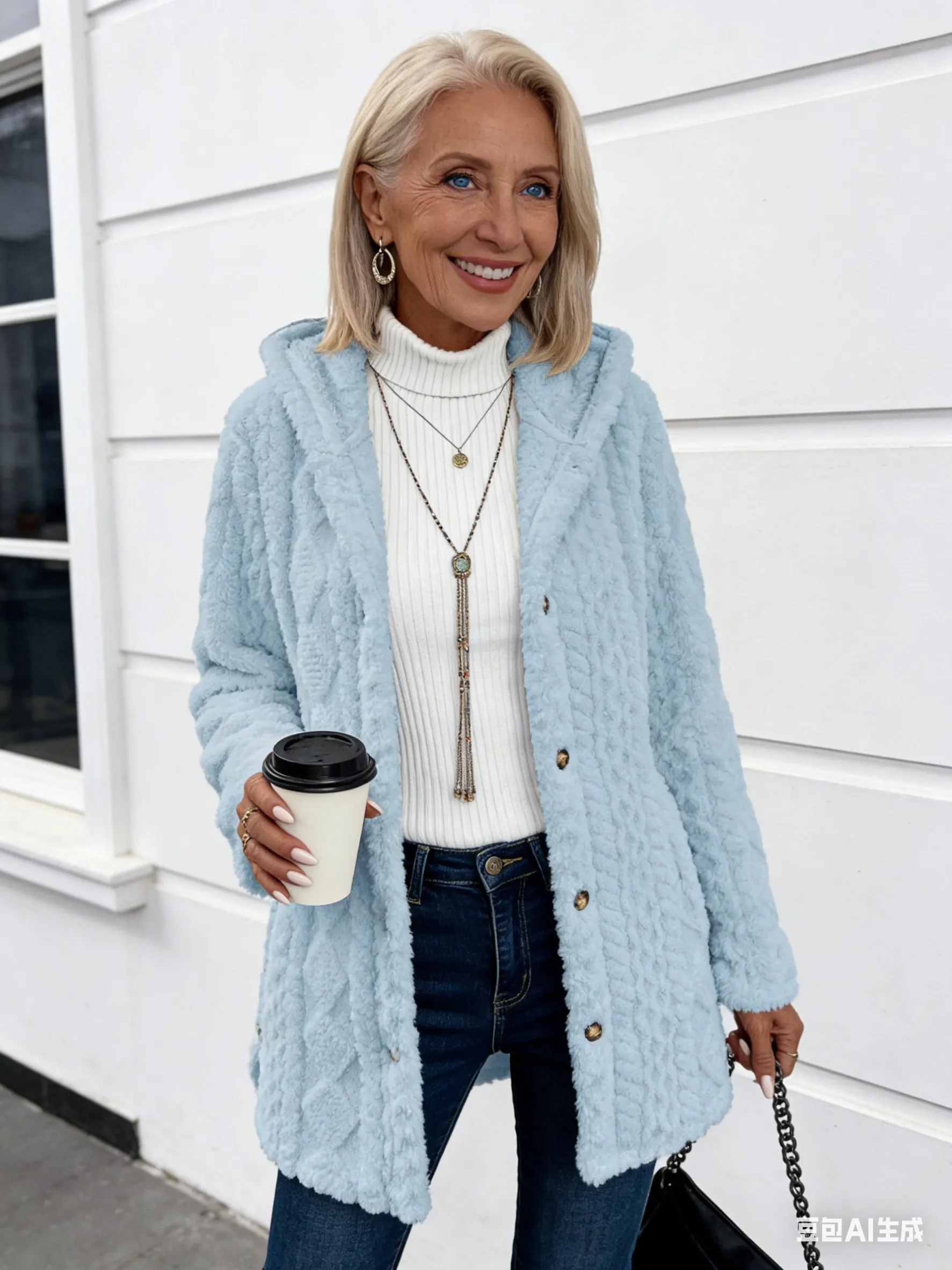 Cream Cable-Knit Hooded Cardigan