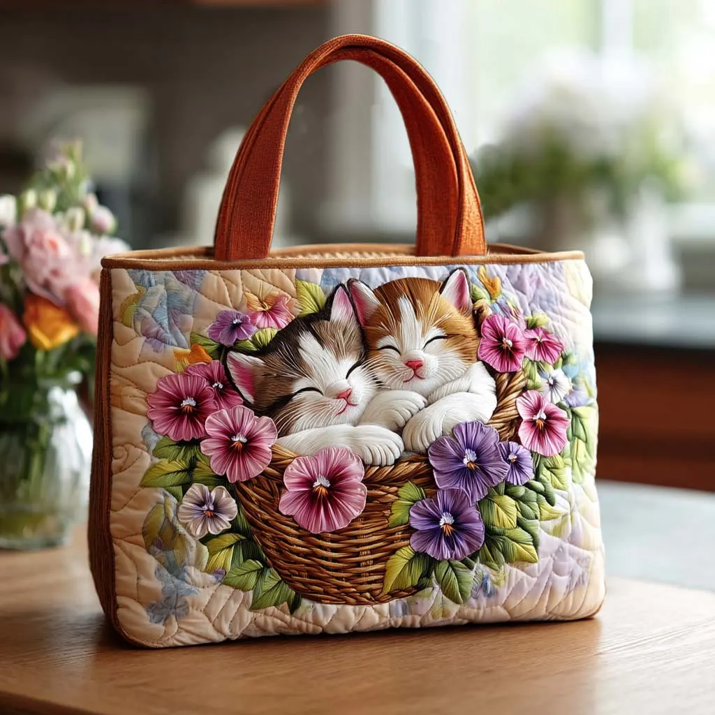 Cat Quilted Tote Bag