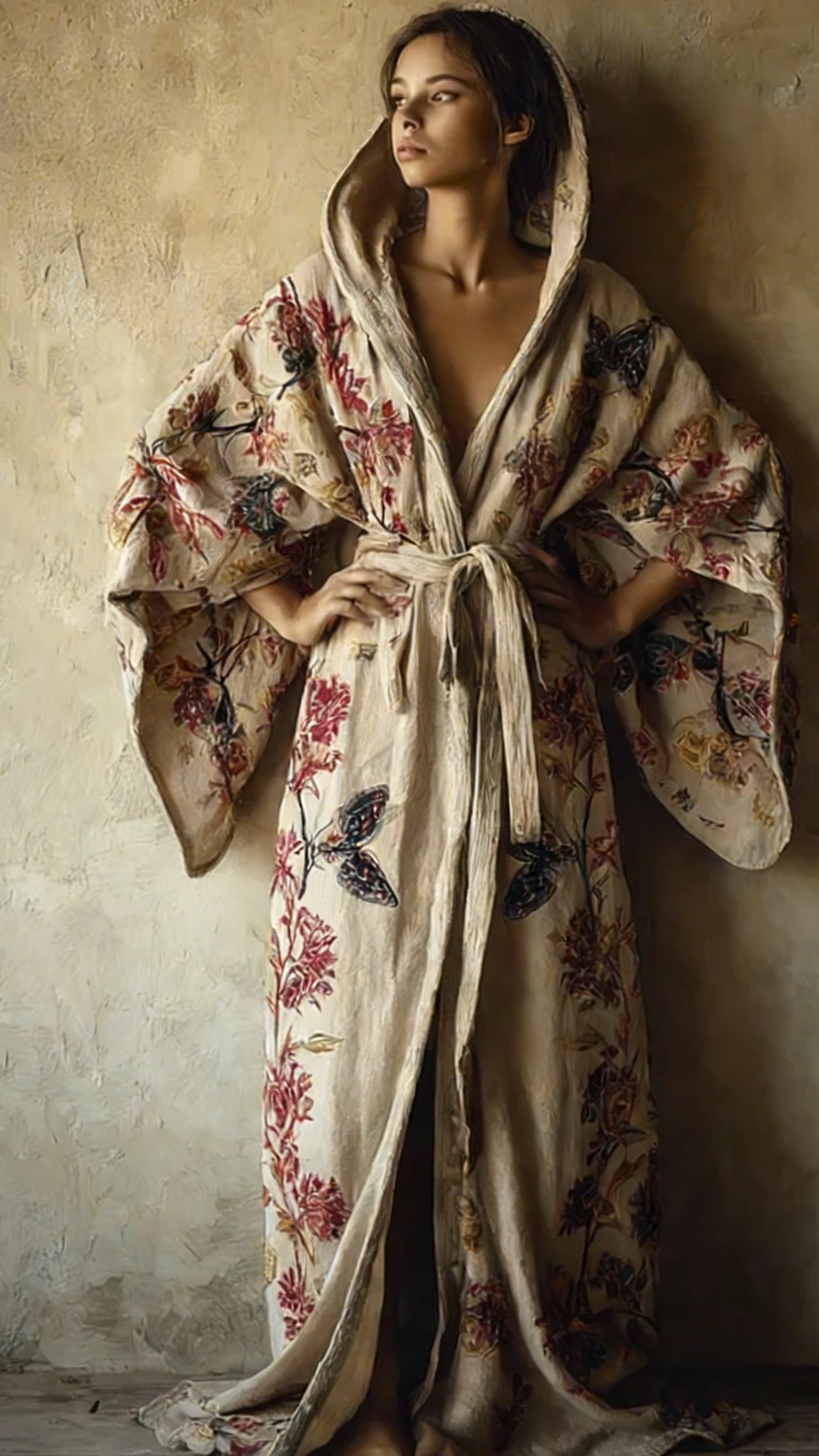 Women's Autumn and Winter Cotton Velvet Blended Robe