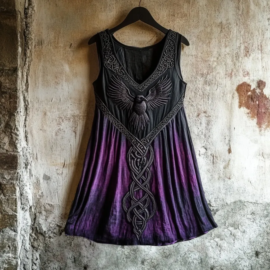 Tribal Raven Celtic Knot Gradient Art Blend Tank Top