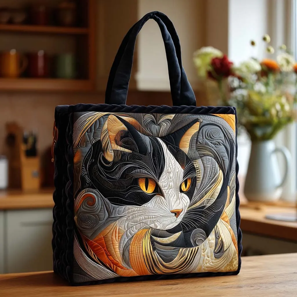 Cat Quilted Tote Bag