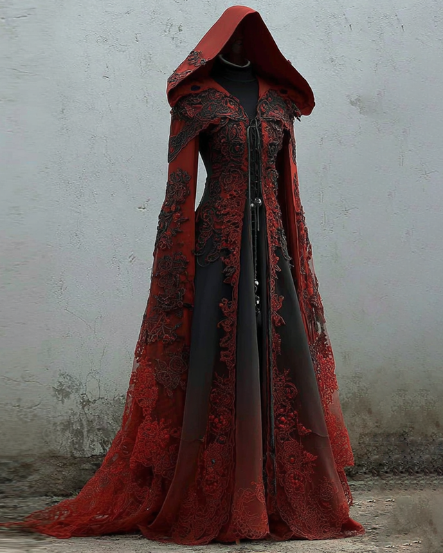 Bohemian style Contrasting Lace Embroidered Cape 2c80
