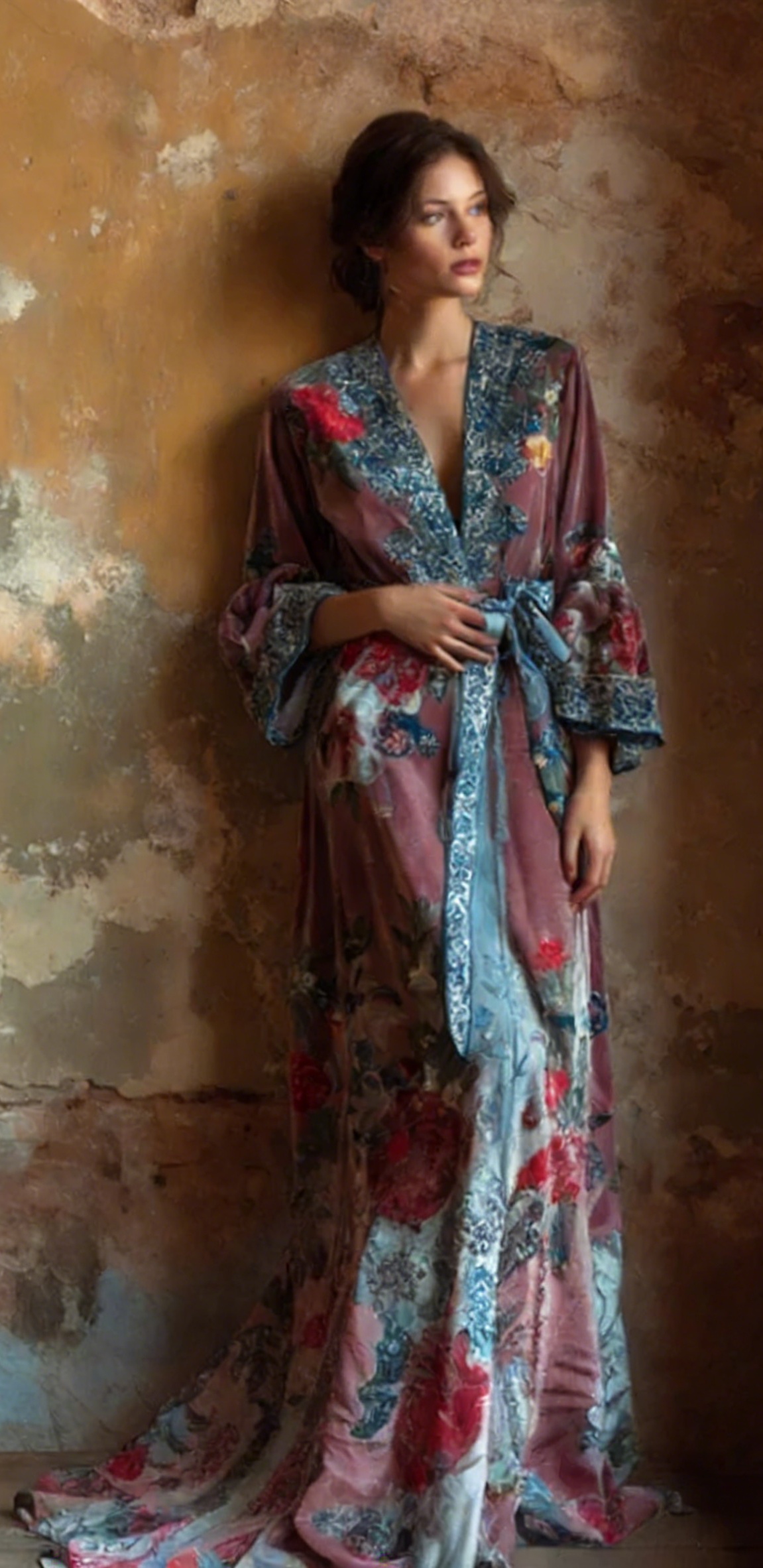 Autumn and Winter Elegant Flannel Robe (Including Belt)