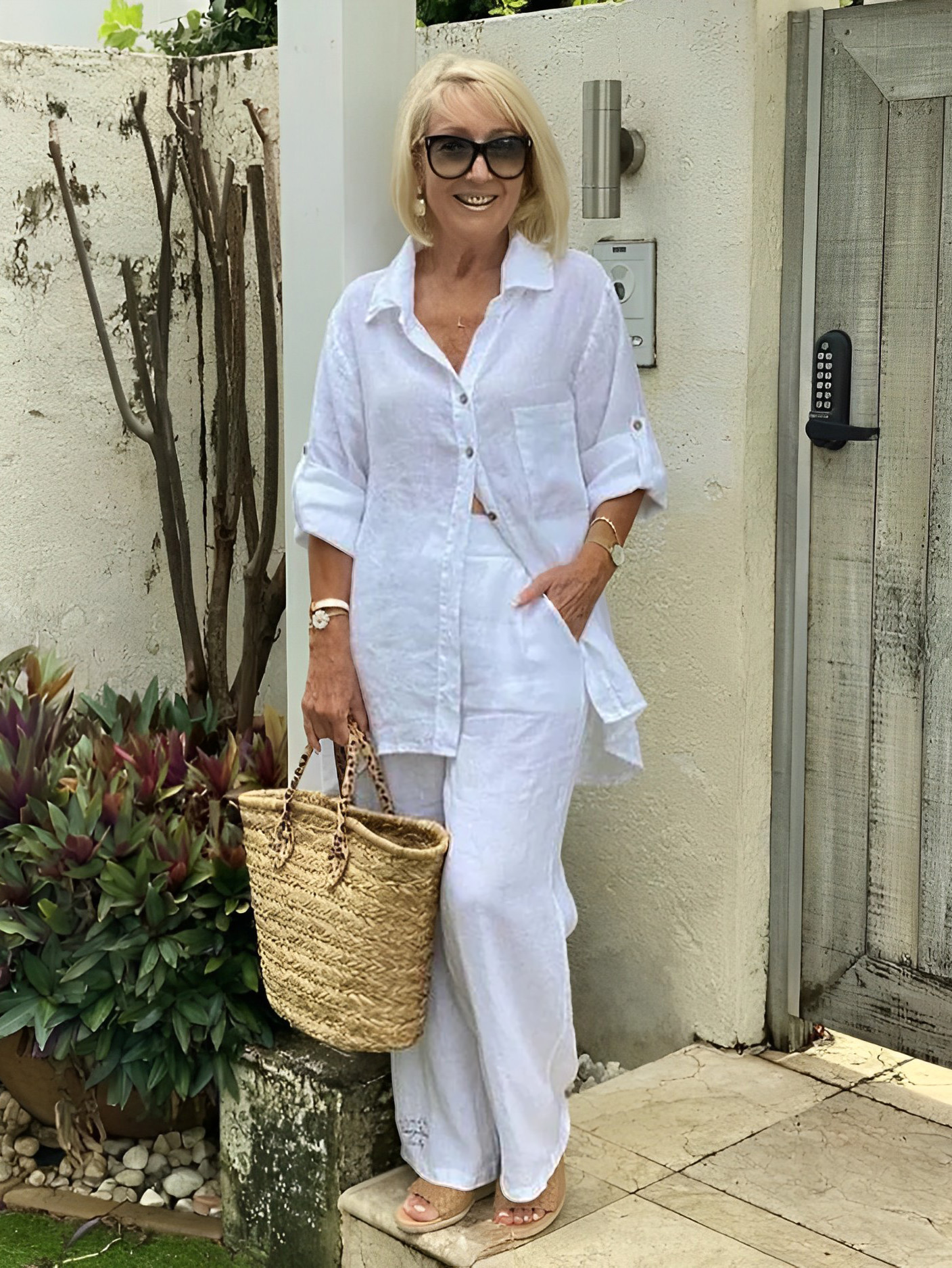 Linen-Blend Two-Piece Set