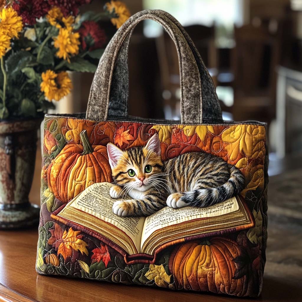 Cat Quilted Tote Bag
