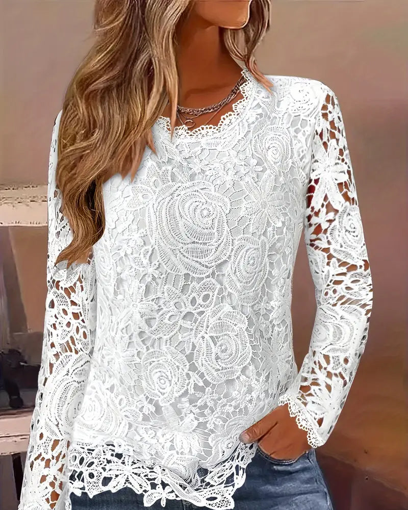 Basic Long-Sleeve Lace Top