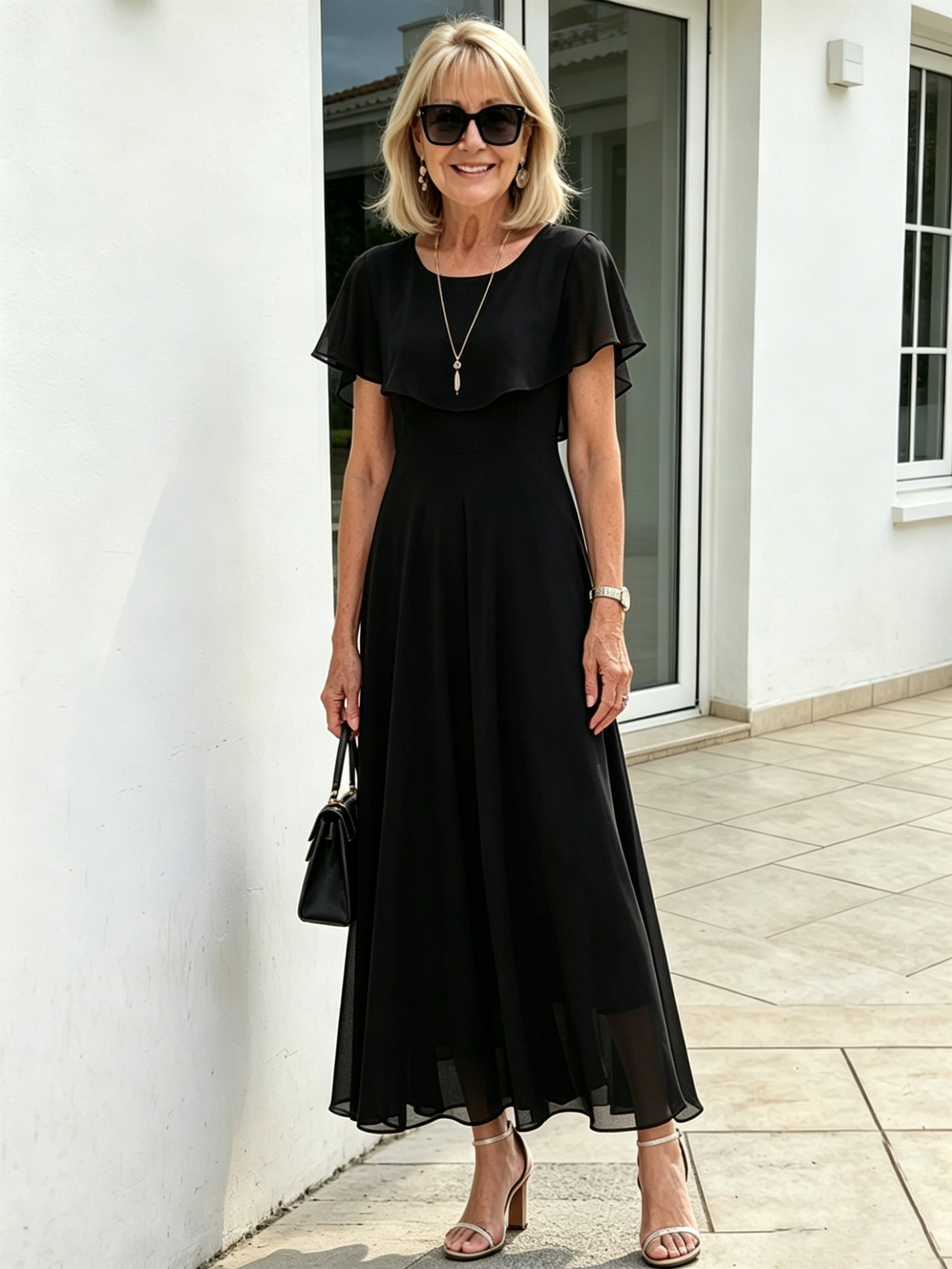 Plum Chiffon Maxi Dress