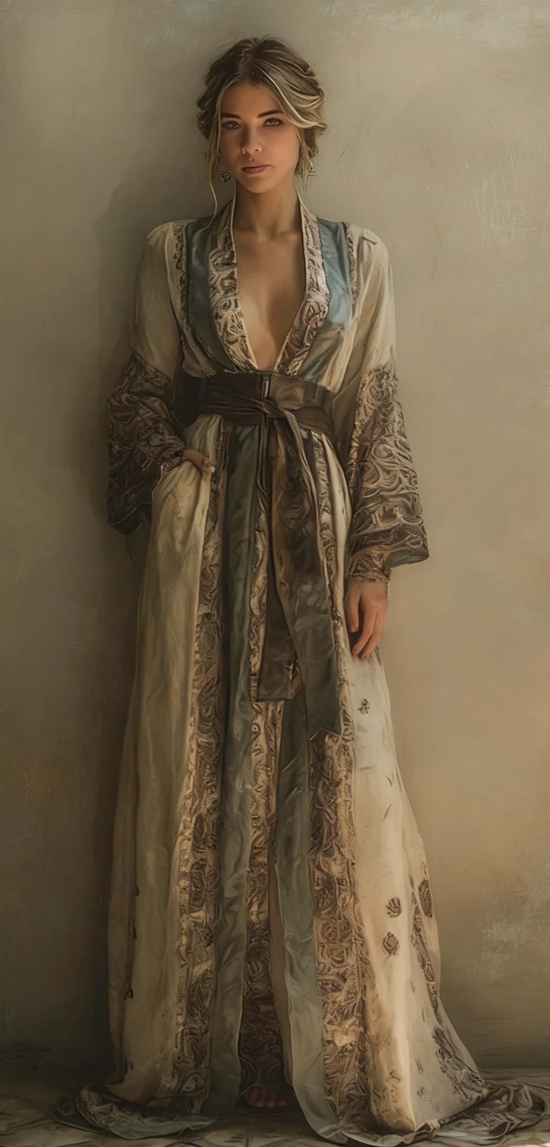 Elegant and comfortable cotton Christmas-themed robe (with belt)
