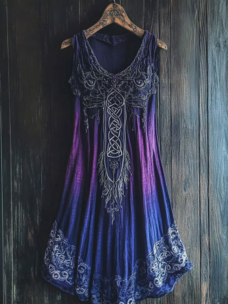 Vintage Celtic Gradient Lace Tank Dress