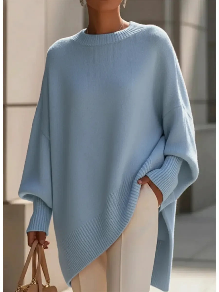 Cozy Loose Asymmetrical Hem Sweater