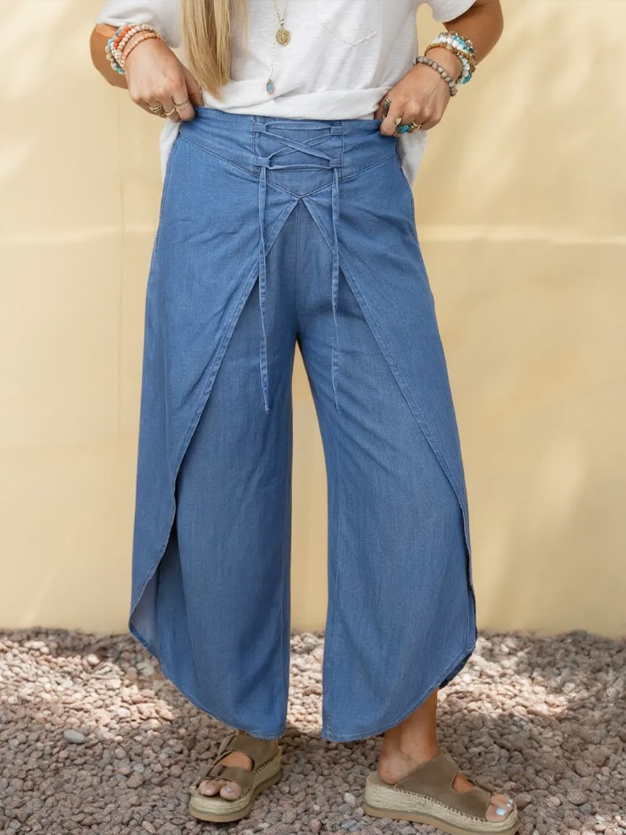 Lace-up Tencel Cotton Trousers