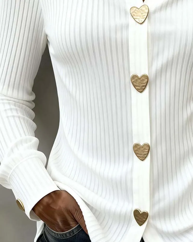 Heart Shaped Button-Up Shirt