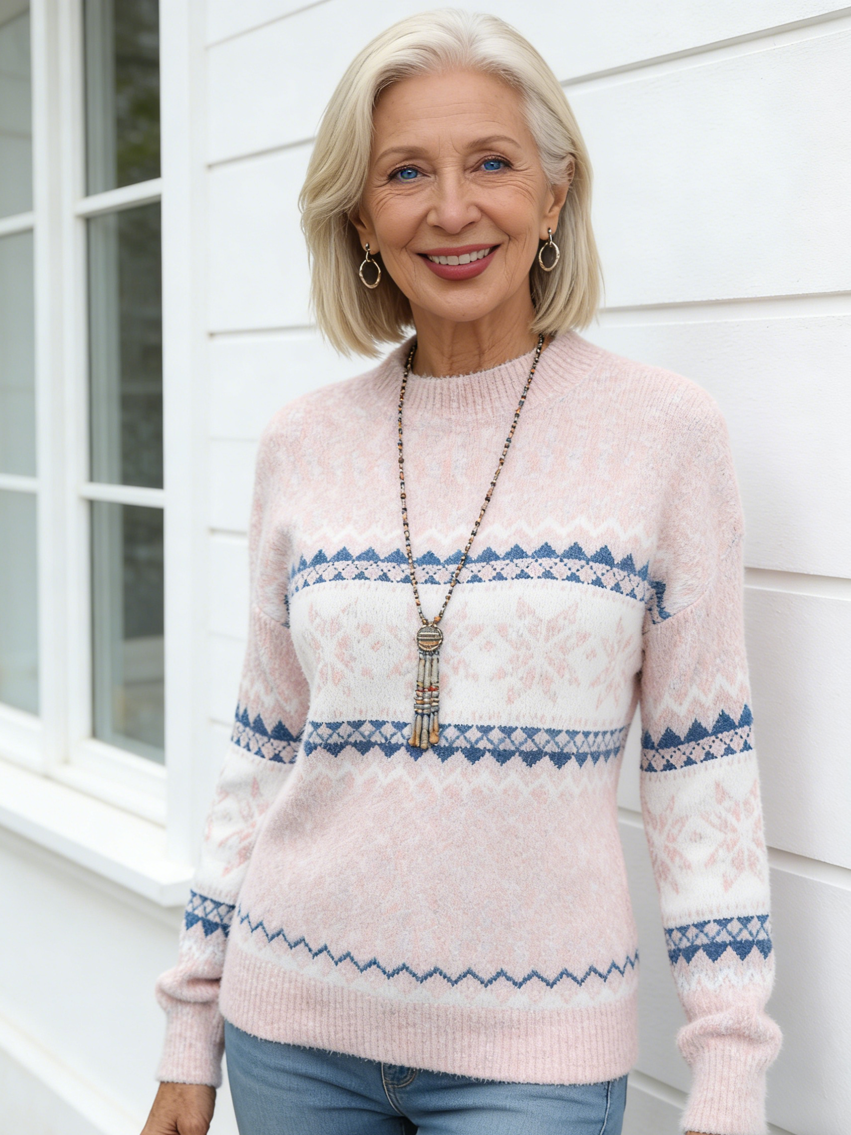 Blush Fair-Isle Knit Sweater