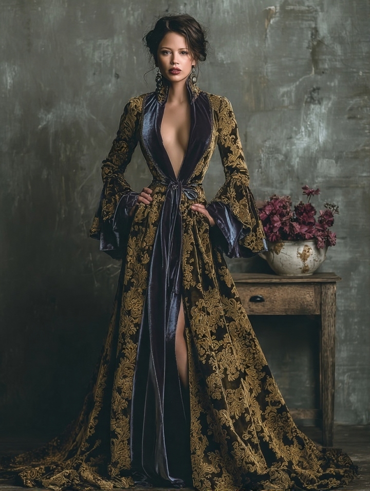 Retro Fit Royal Velvet Robe (belt Included)