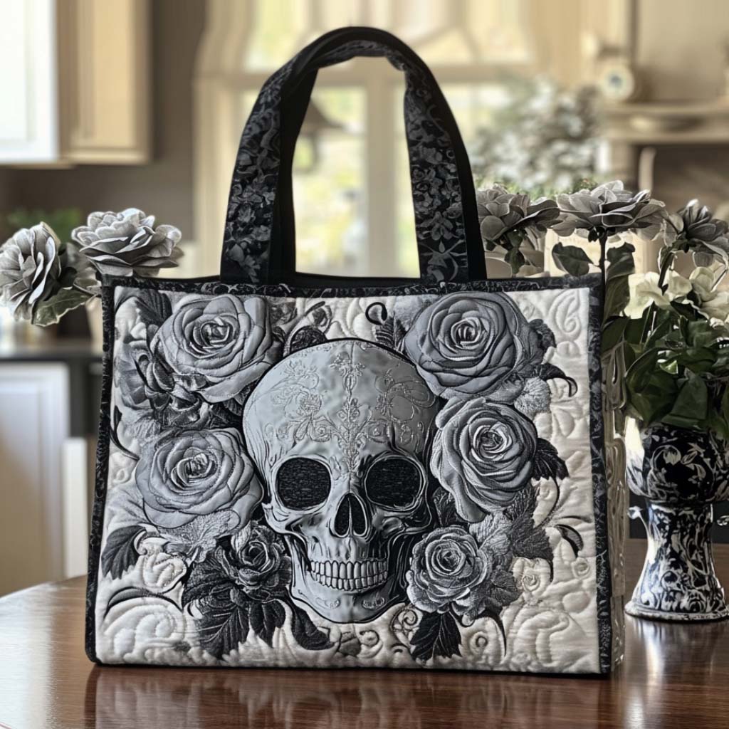 Skull Quilted Tote Bag