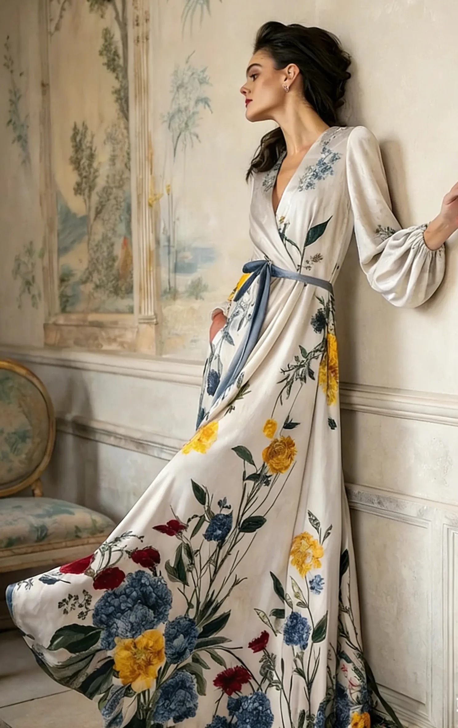 Women's Autumn and Winter Cotton Velvet Blended Robe (With Belt)