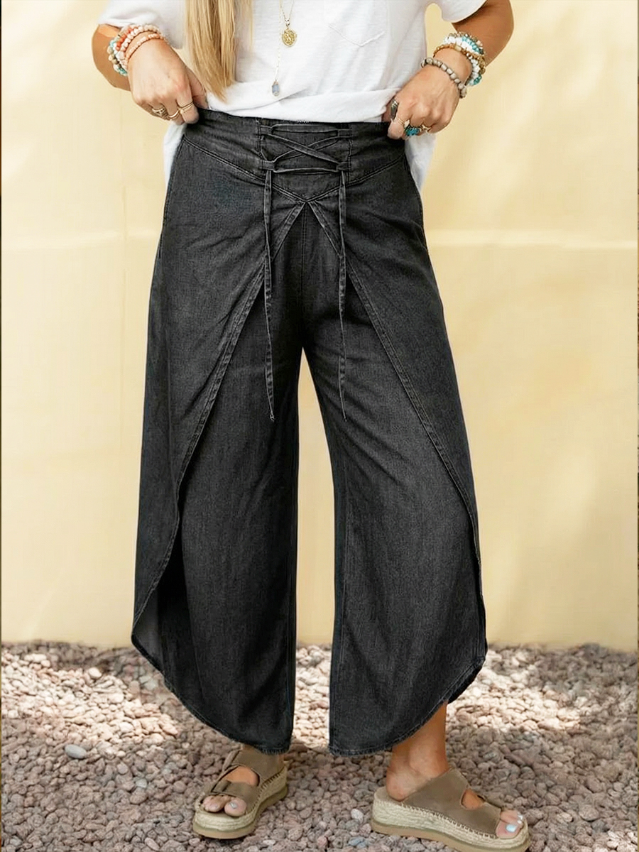 Lace-up Tencel Cotton Trousers