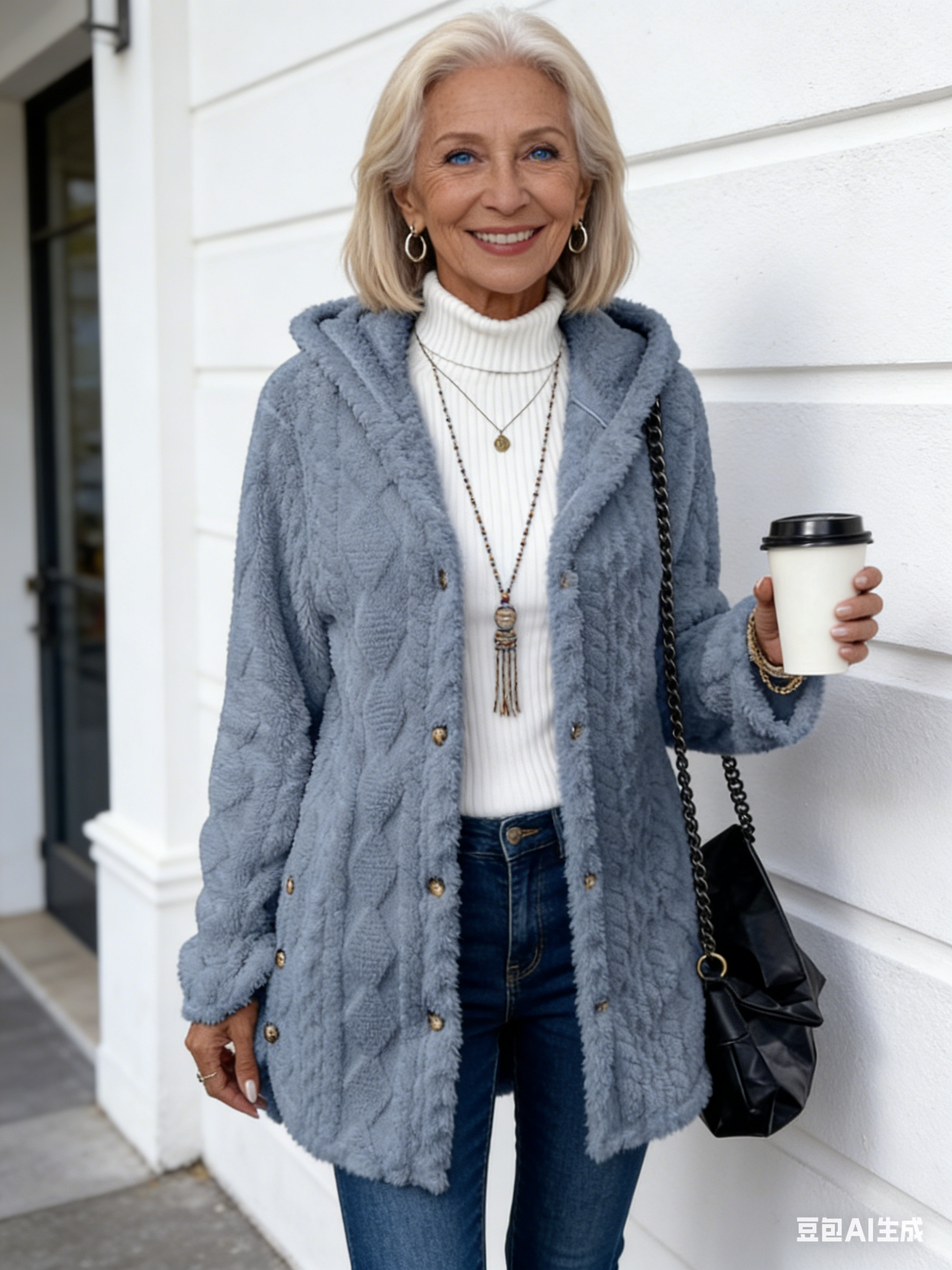 Cream Cable-Knit Hooded Cardigan