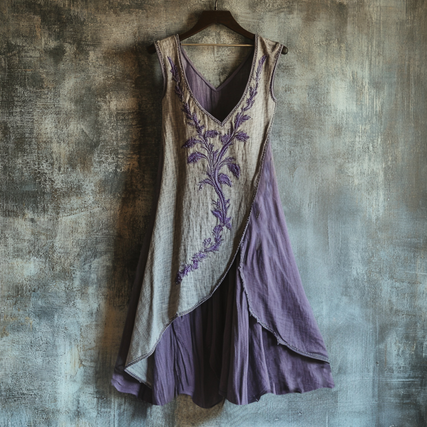 Vintage Celtic Knot With Lavender Art Pattern Tank Dress
