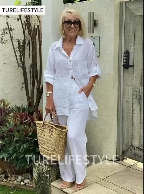 Linen-Blend Two-Piece Set