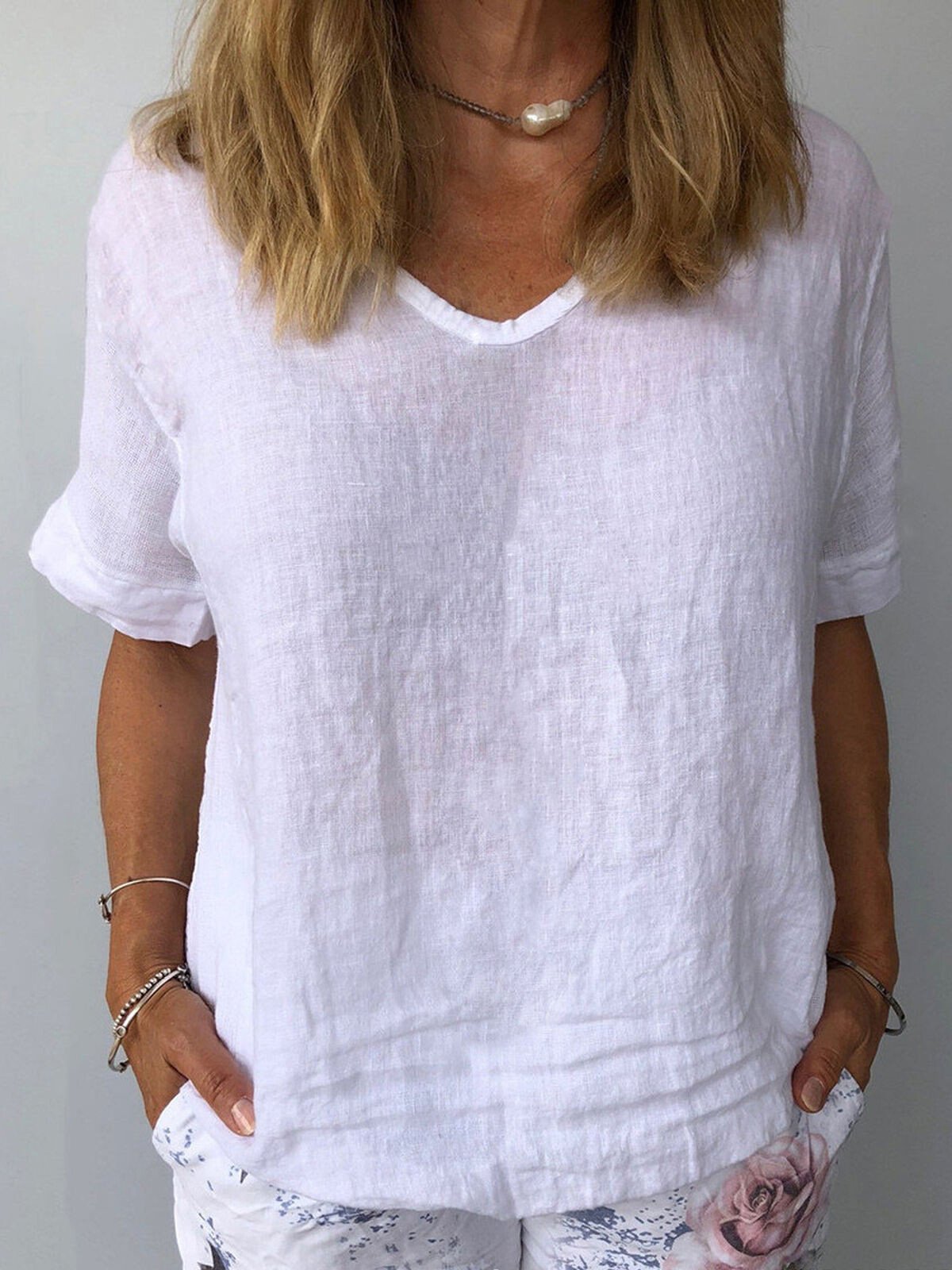 Pure Color Casual Cotton Shirt