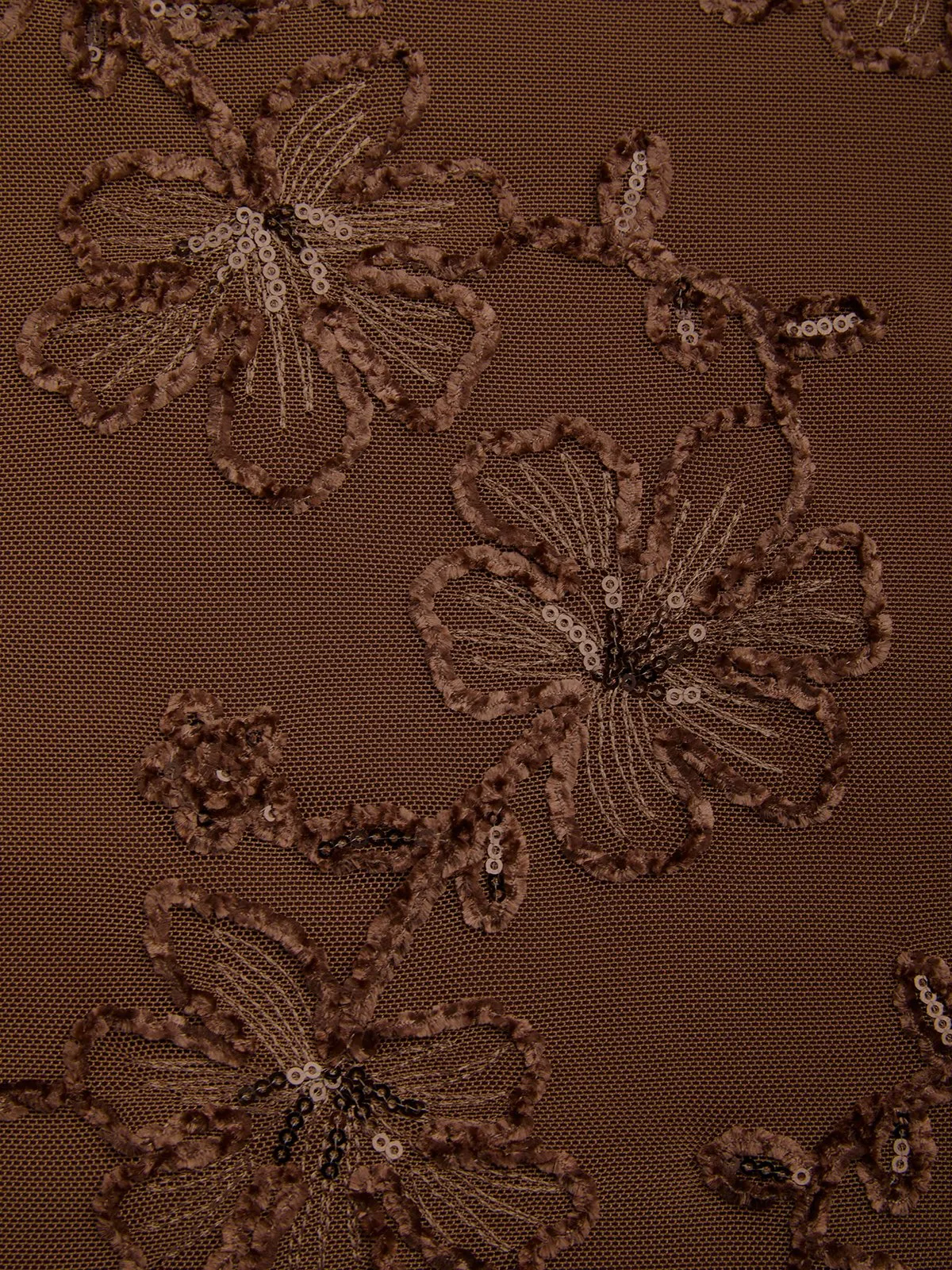 Brown Jacquard Classic Boat Neck Sleeveless Sheath Floor-length Gown