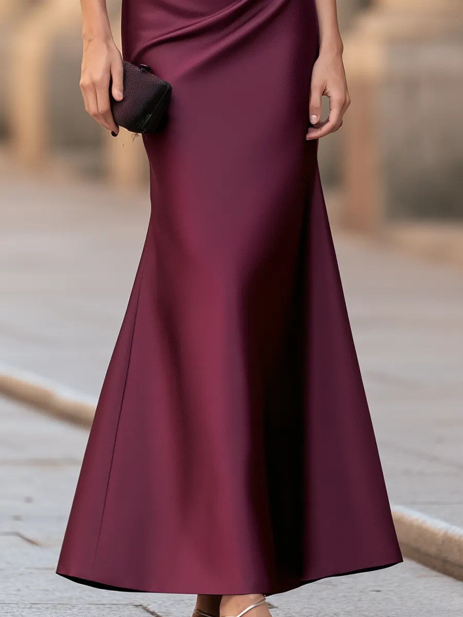 Off-Shoulder Draped Bow Mermaid Maxi Dress