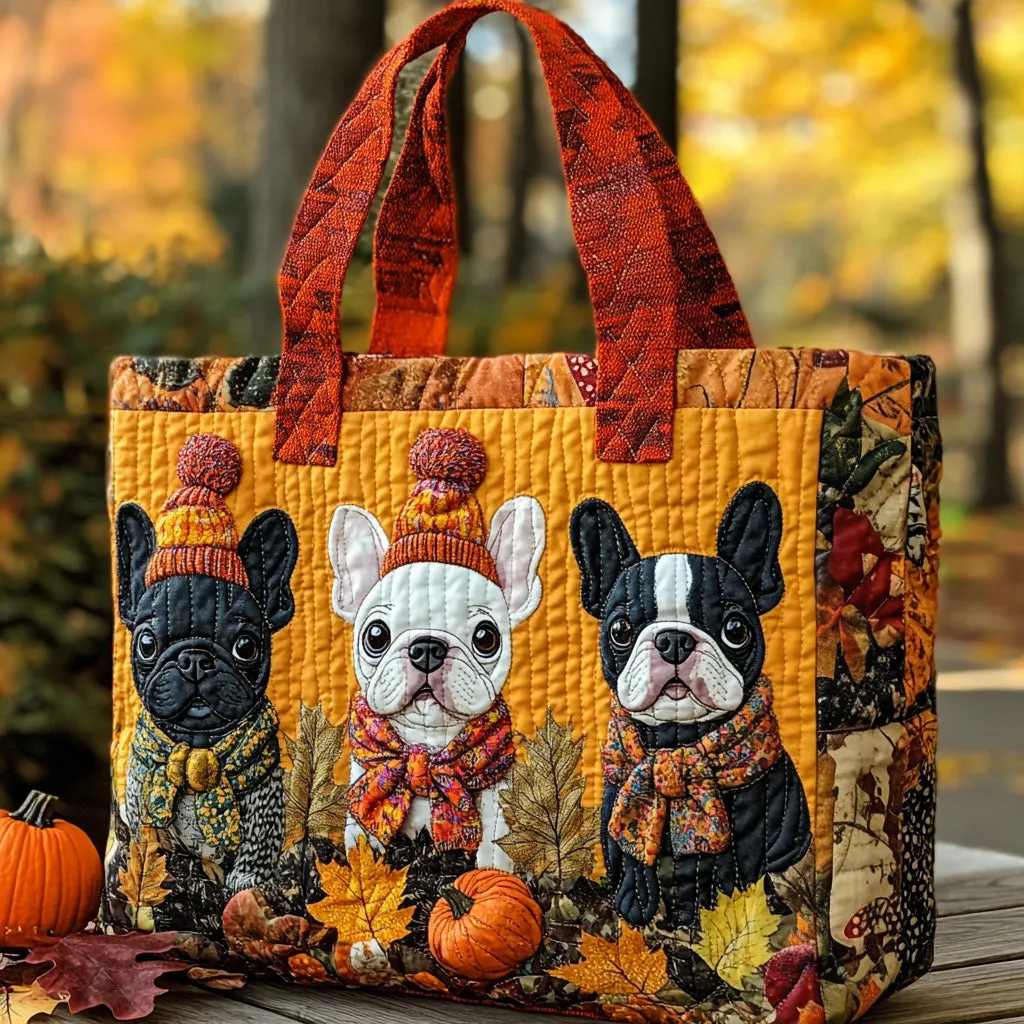 French Bulldog Quilted Tote Bag