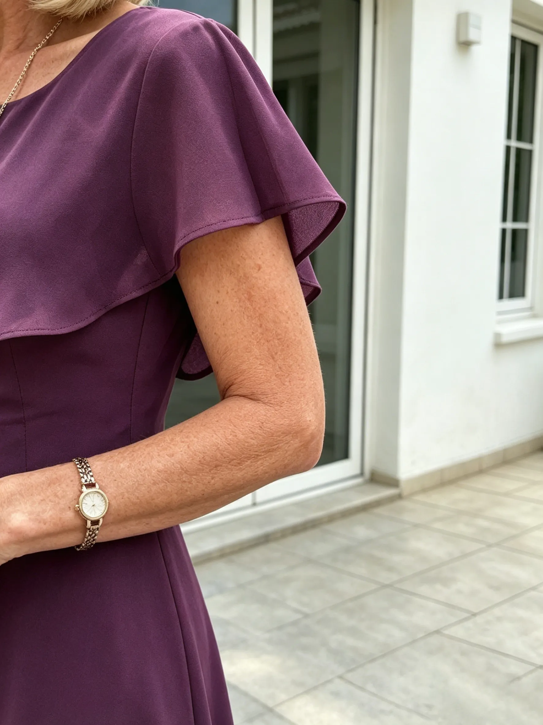 Plum Chiffon Maxi Dress