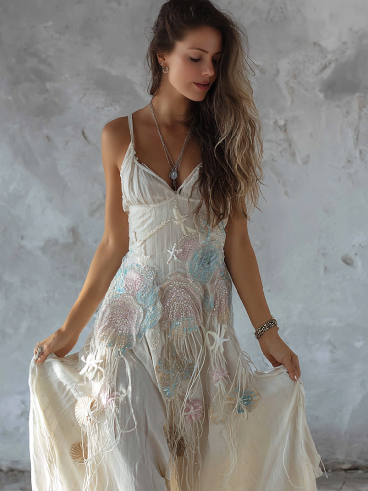Women's Bohemian Style Marine Art Camisole Dress