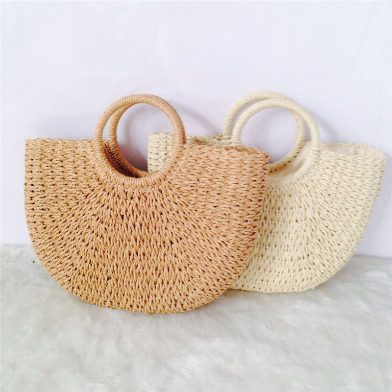 Woven Straw-Style Tote Bag