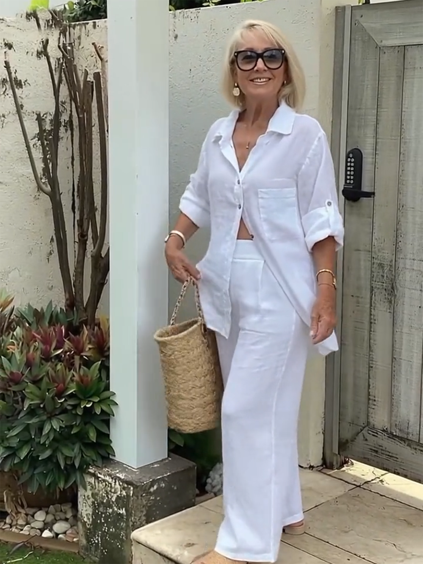 Linen-Blend Two-Piece Set