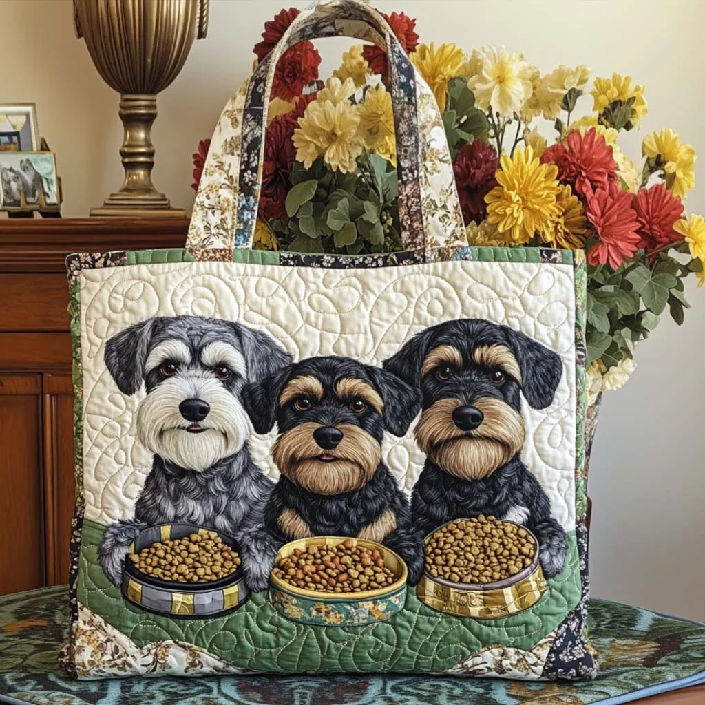 Schnauzer Quilted Tote Bag