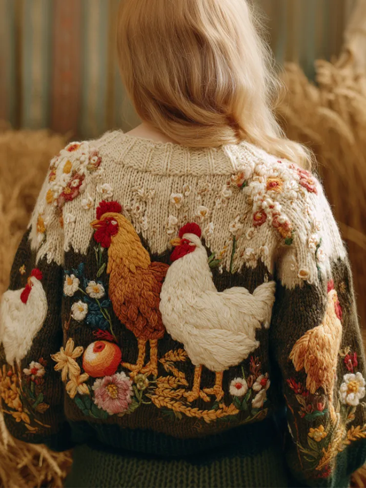 Women's Autumn/winter Thanksgiving Round Neck Warmth-giving Knit Sweater