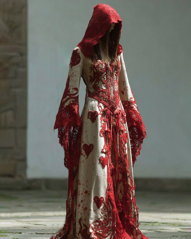 Bohemian style Contrasting Lace Patchwork Embroidered Evening Dress 46b9
