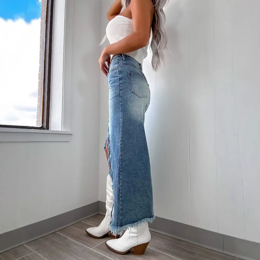 The Denim Maxi Skirt