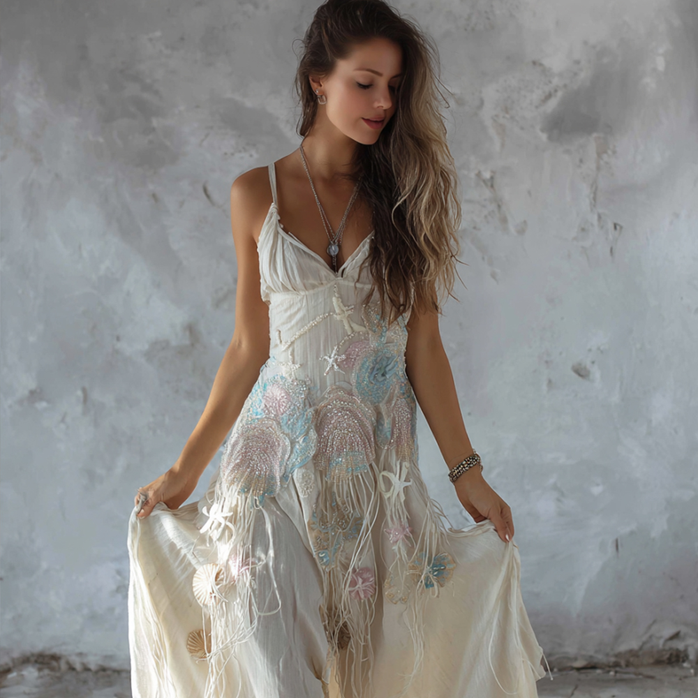 Women's Bohemian Style Marine Art Camisole Dress
