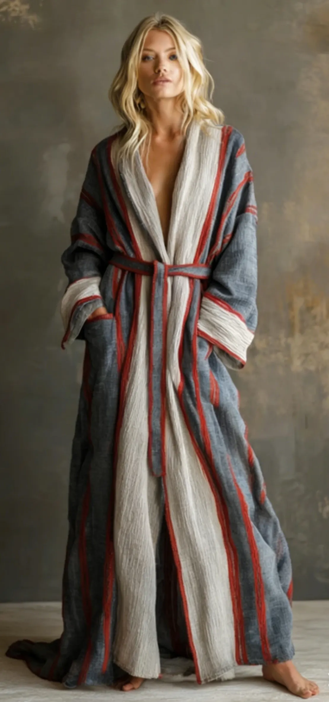 Autumn and Winter Elegant Flannel Robe (Including Belt)