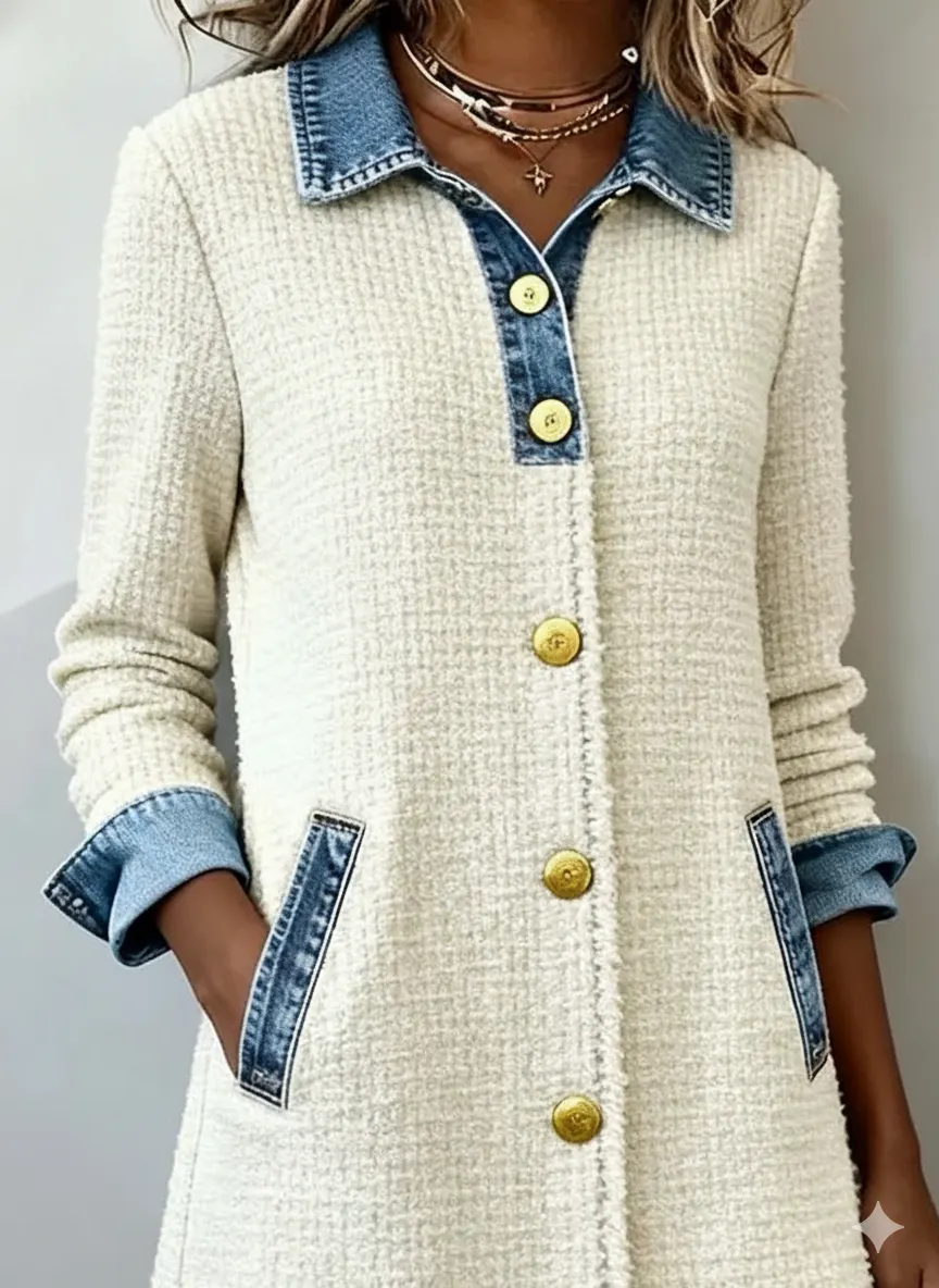 Casual Denim Patchwork Dress