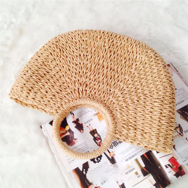 Woven Straw-Style Tote Bag