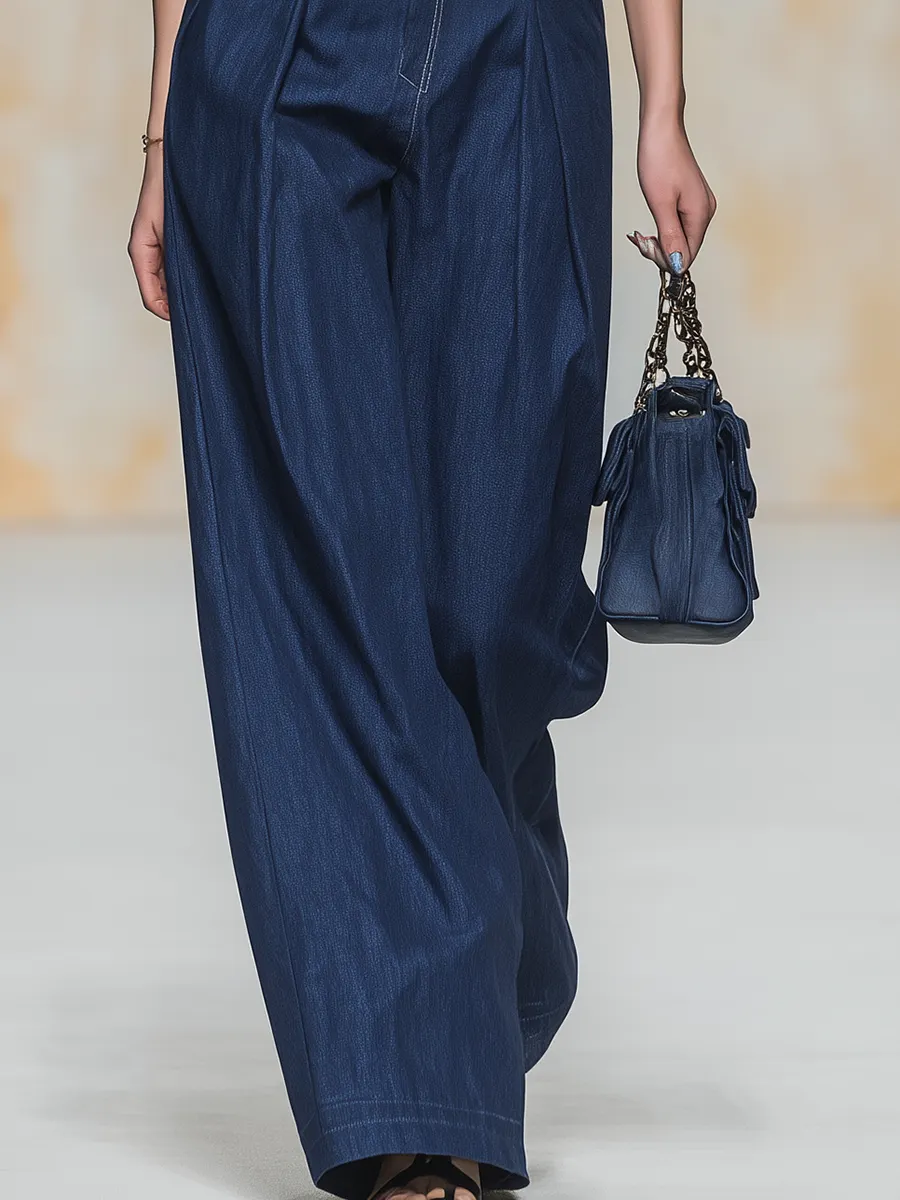 Vintage & Casual Sleeveless Denim Jumpsuit
