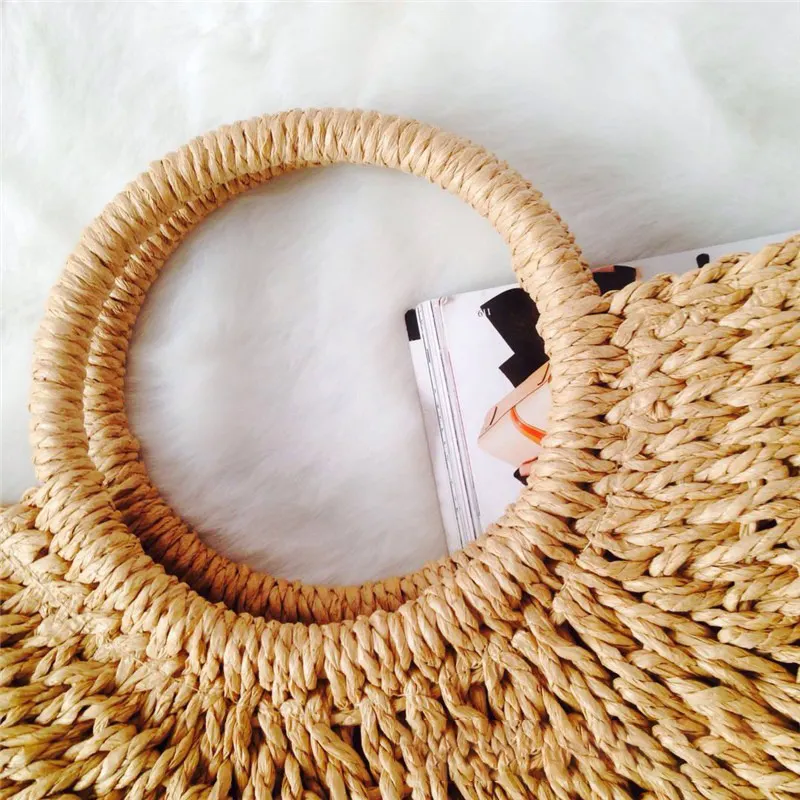 Woven Straw-Style Tote Bag