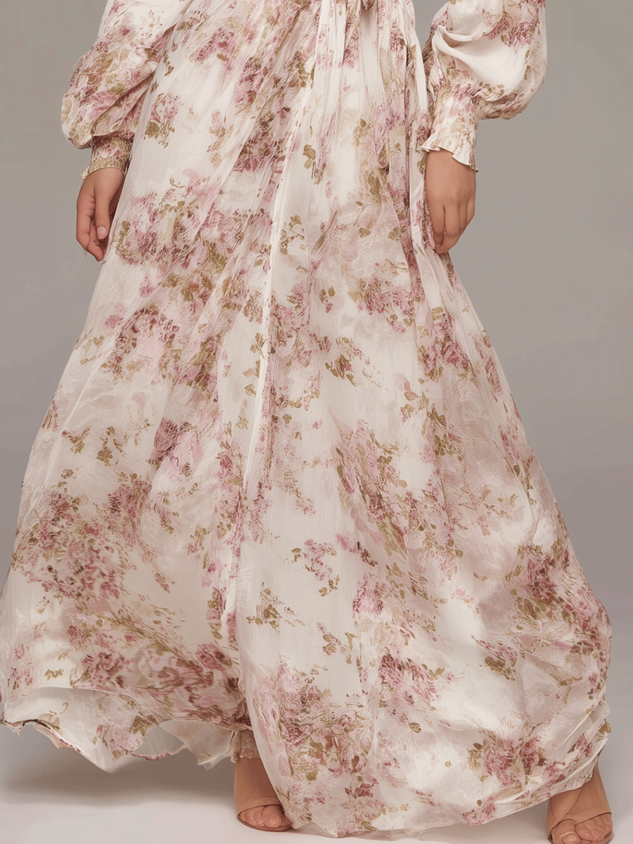 Elegant & Romantic Bohemian Floral Maxi Dress